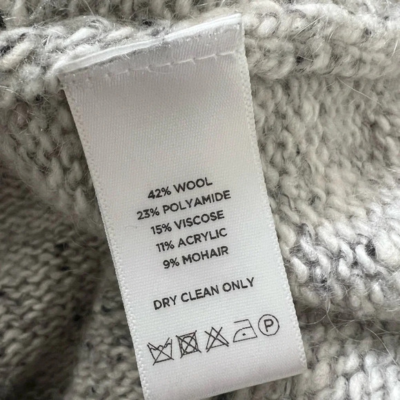 Leo & Sage wool blend oversized sweater gray black and white 90s y2k med - Picture 7 of 8